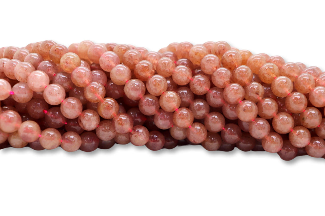 Strawberry Quartz Round Smooth Bead