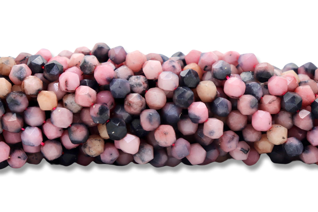 Semi-precious Natural Gemstones Star-cut Beads Strand