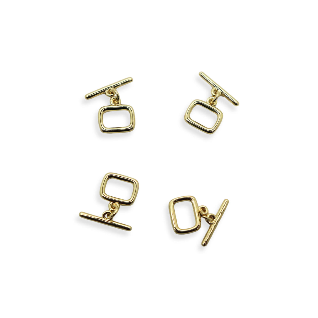 Rectangle Toggle Clasp 18kt Gold Plated