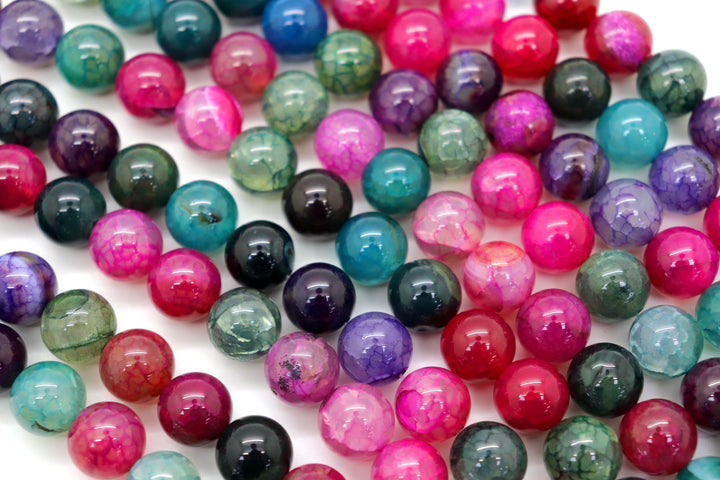 12mm  Semi-Precious Natural and Dyed Agate Round Smooth