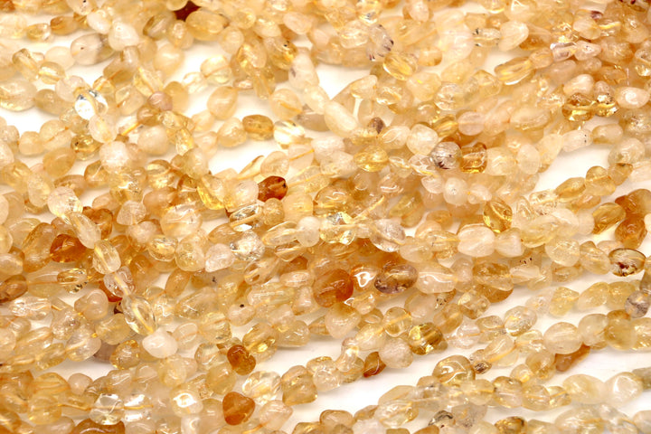 Natural Citrine Pebbles Beads