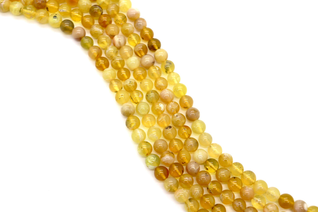 Natural Yellow Opal Round Beads