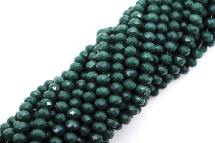 Faceted Crystal Rondelle Green Collection