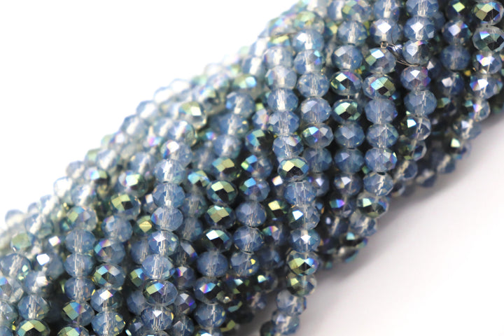 Faceted Crystal Rondelle Blue Collection