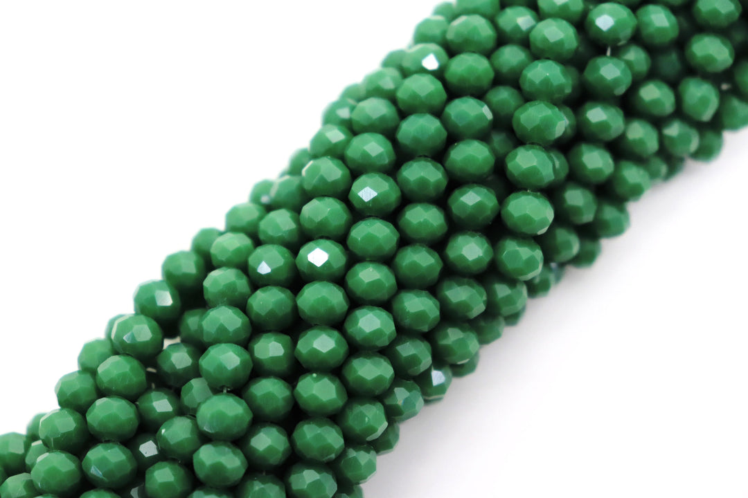 Faceted Crystal Rondelle Green Collection