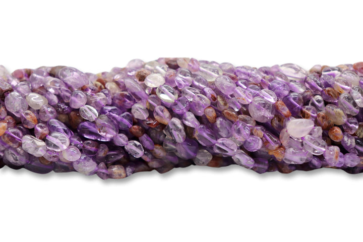 Natural Amethyst Phantom Pebble Beads