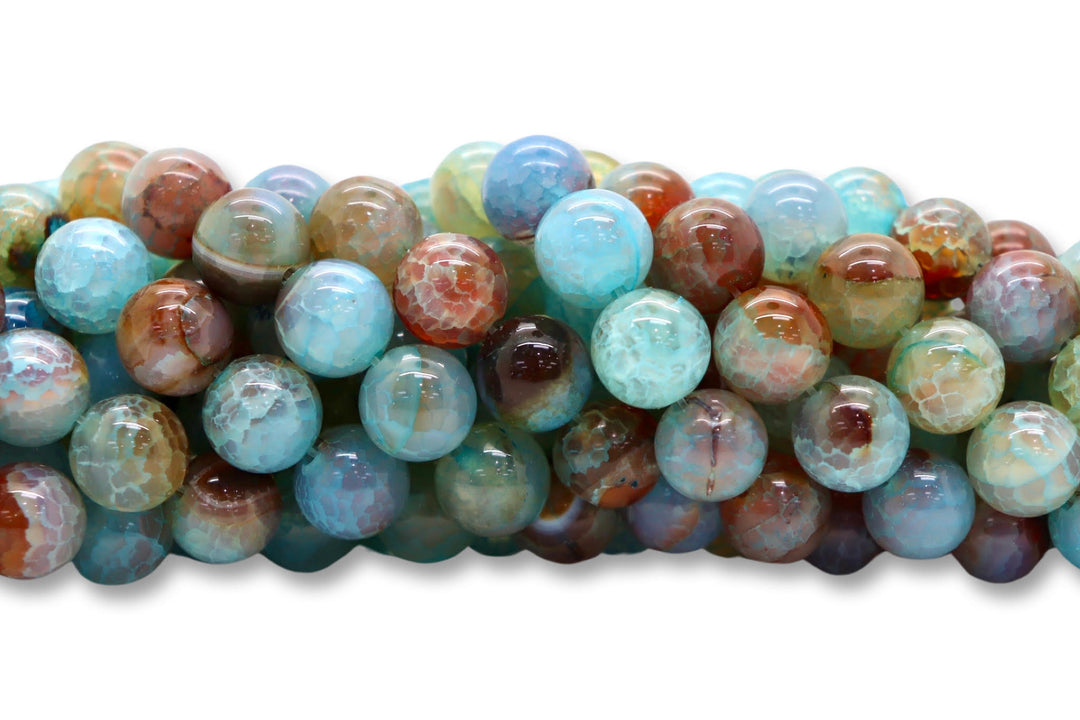 12mm  Semi-Precious Natural and Dyed Agate Round Smooth