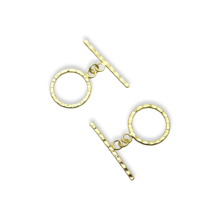 Round Textured Toggle Clasp Gold Plated 18kt