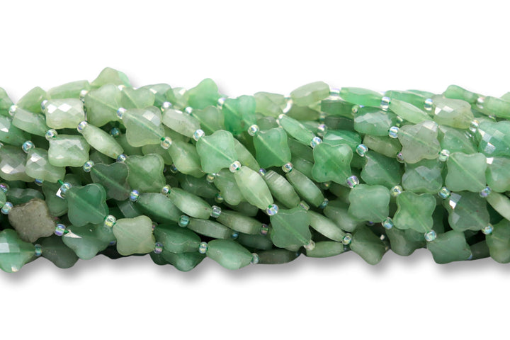 Semi-precious Stone Clover Faceted 12mm