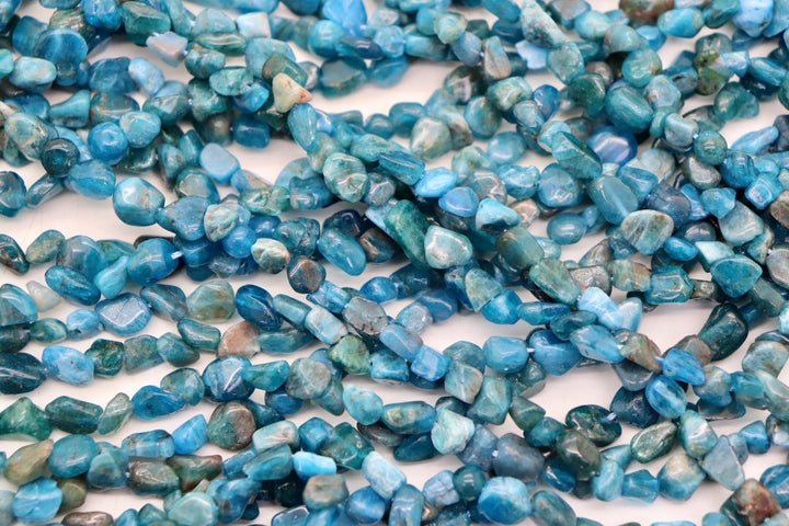 Natural Blue Apatite Pebbles Beads