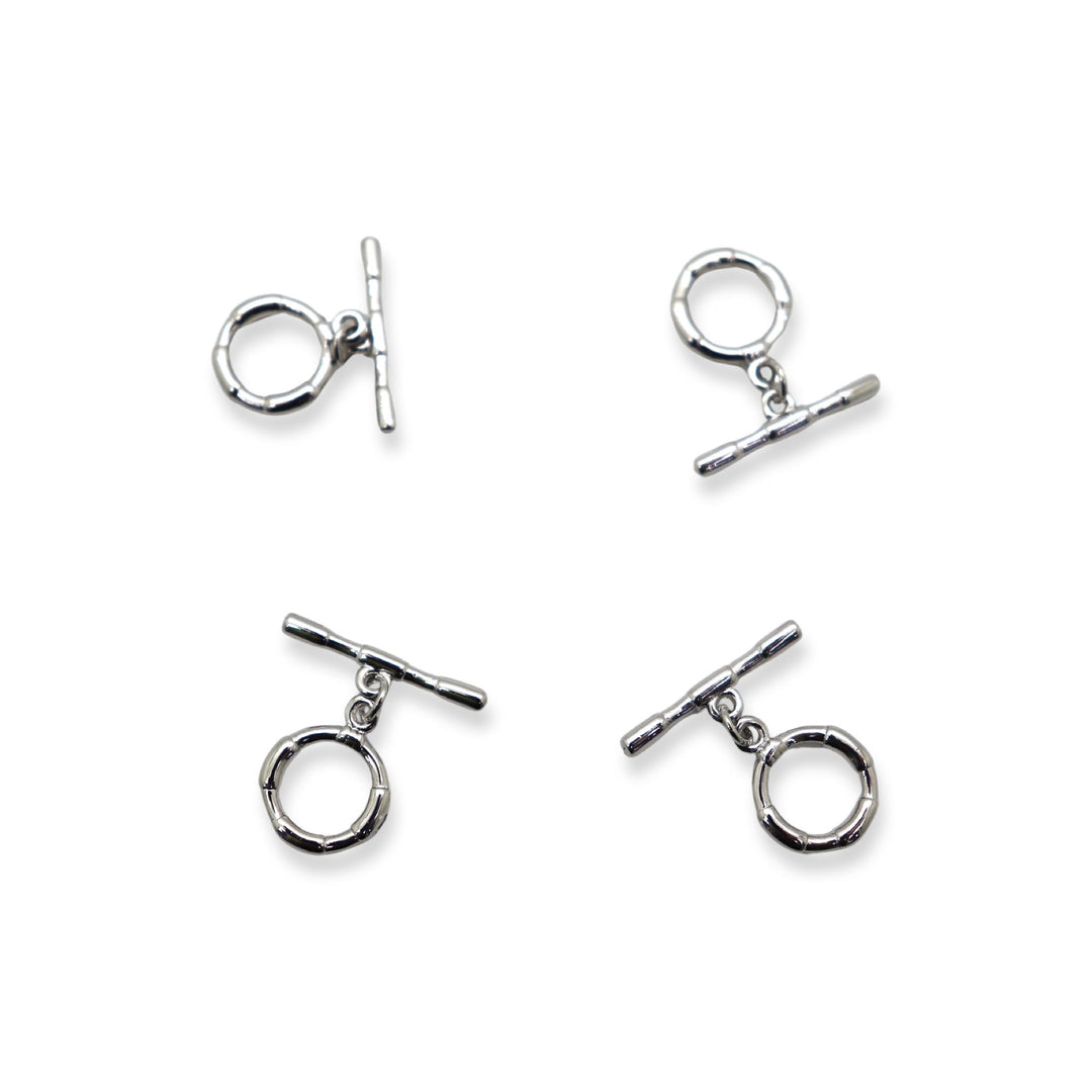 Round Stainless Steel Texture Toggle Clasp