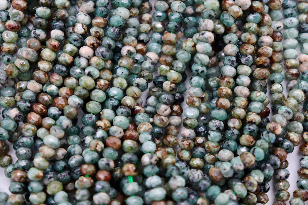 4mm Semi-Precious Dyed Agate Rondelle Faceted