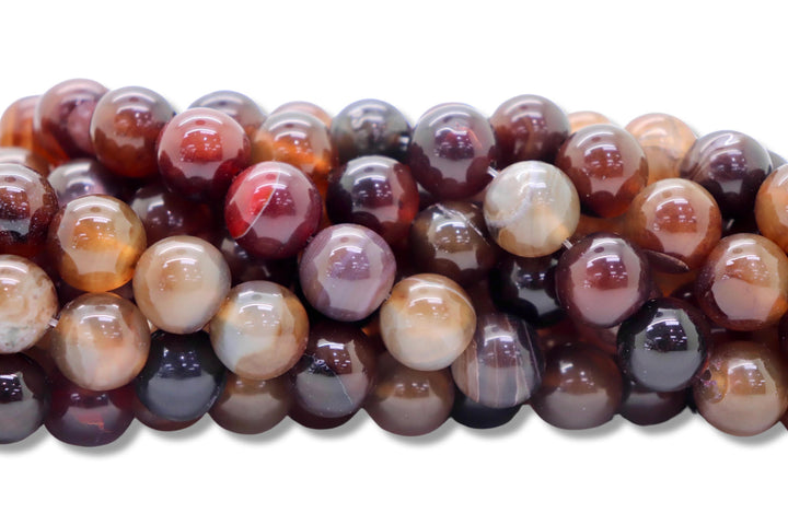 12mm  Semi-Precious Natural and Dyed Agate Round Smooth