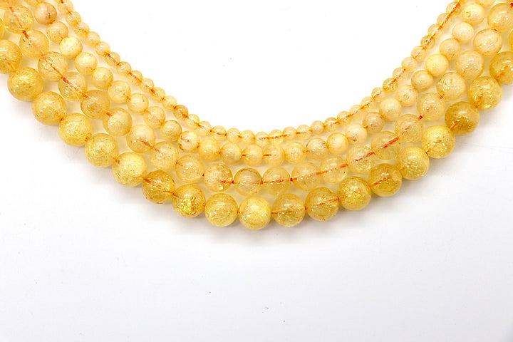 Natural Citrine Round Smooth Bead