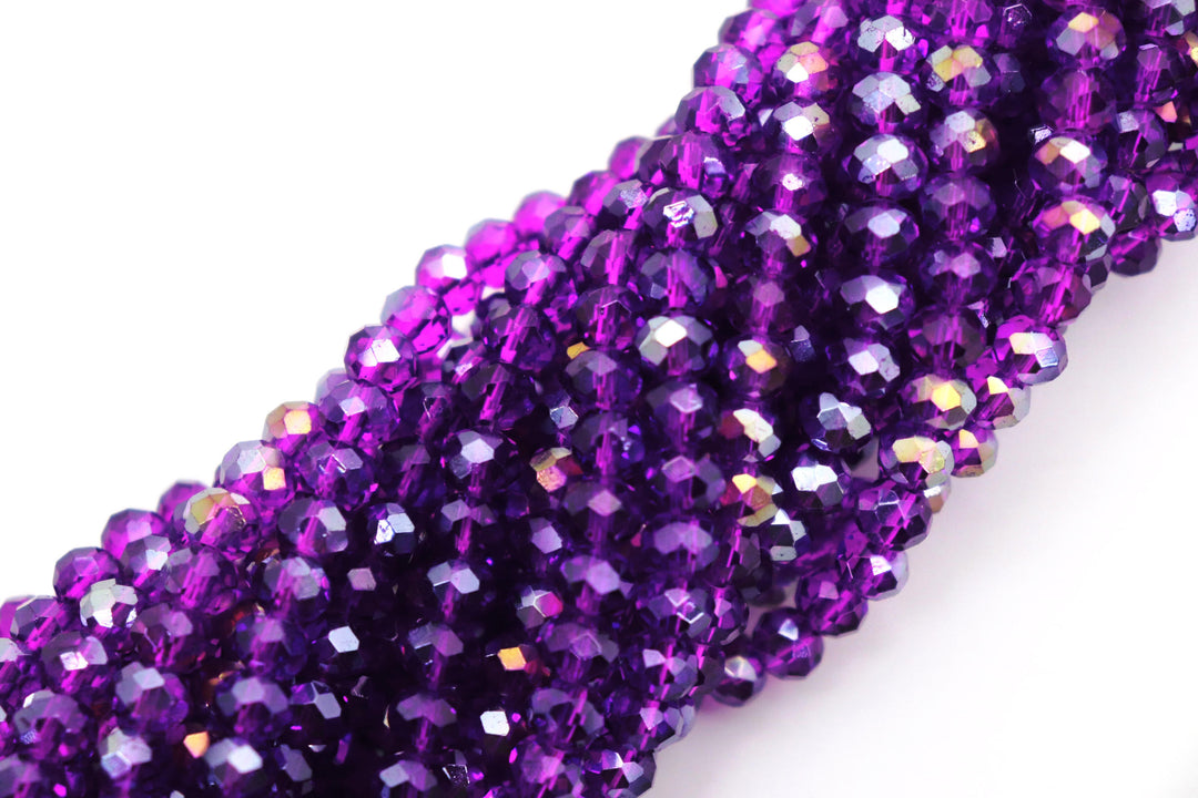 Faceted Crystal Rondelle Pink & Purple Collection