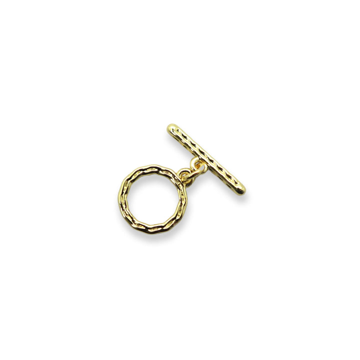 Round Texture Plated Brass Toggle Clasp