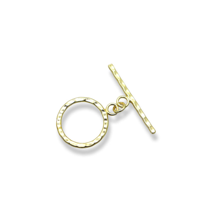 Round Textured Toggle Clasp Gold Plated 18kt