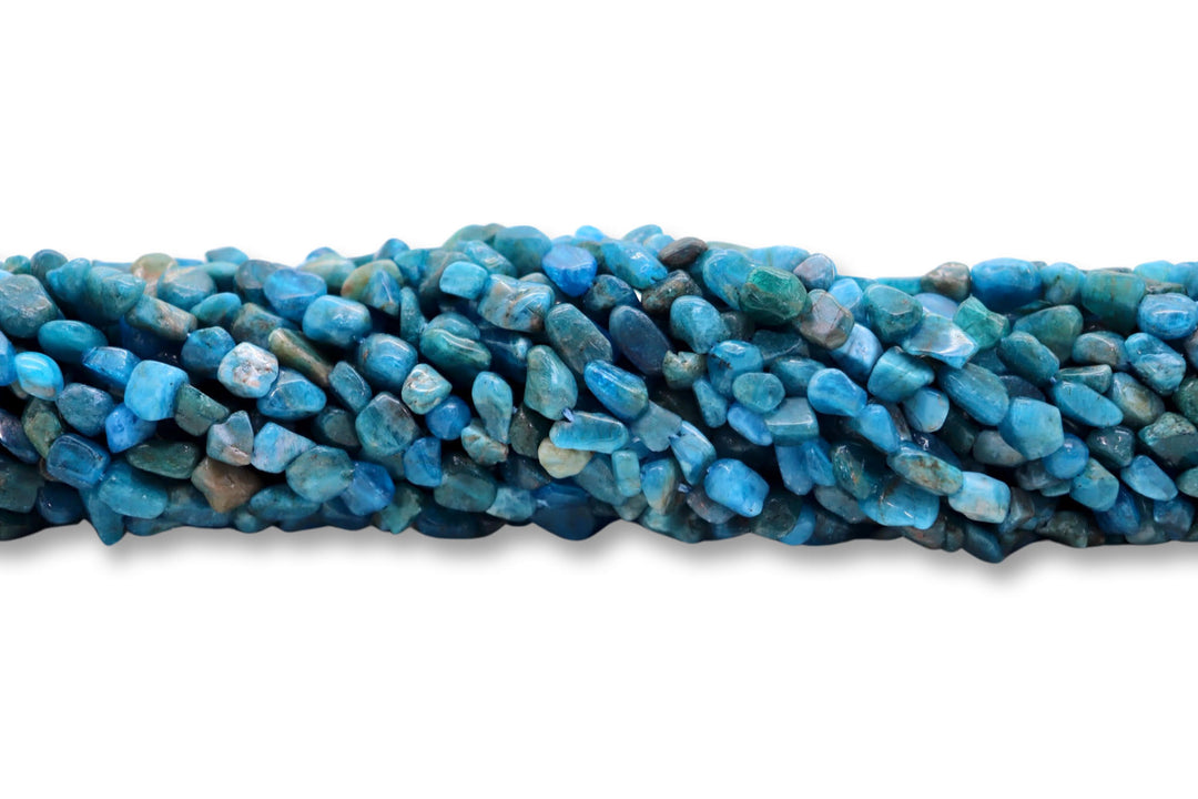 Natural Blue Apatite Pebbles Beads