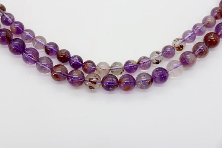 Super 7 Amethyst Round Smooth Bead