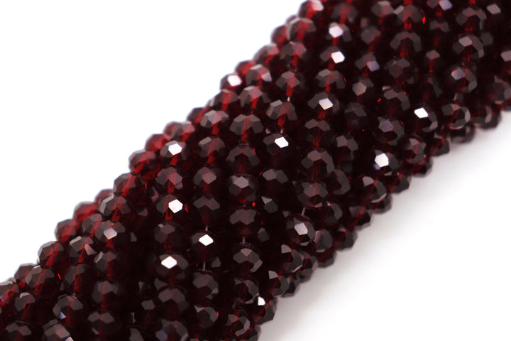 Faceted Crystal Rondelle Red Collection