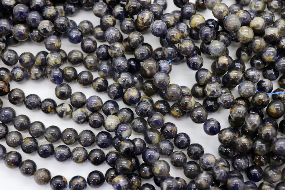 Blue Iolite Round Smooth Bead