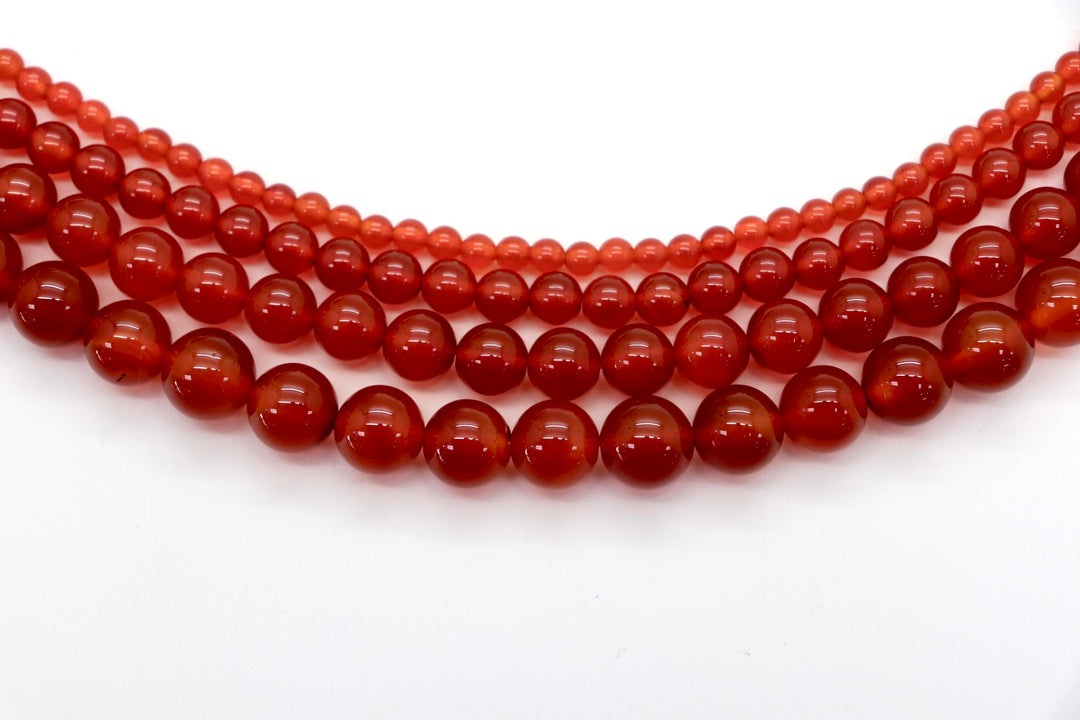 Red Carnelian Round Smooth Bead