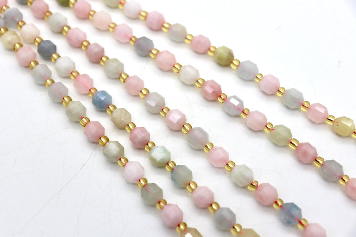 Morganite Prism-Cut Beads