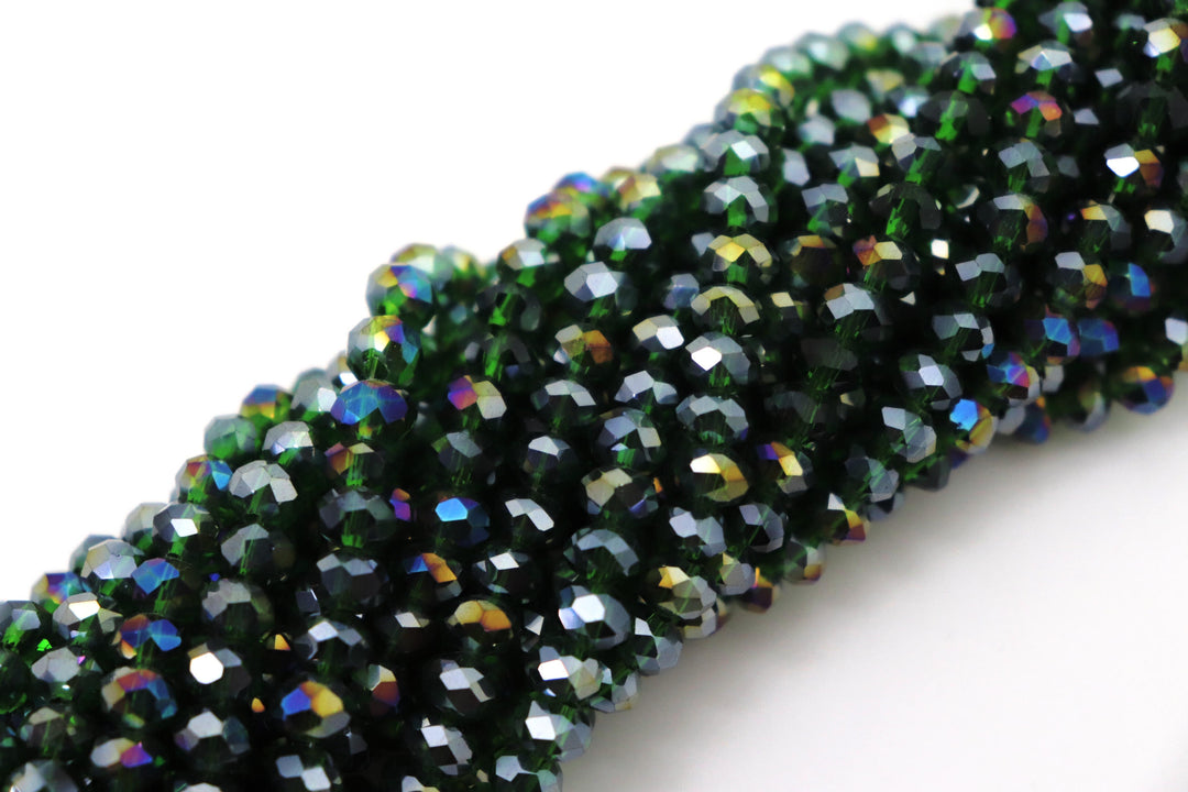 Faceted Crystal Rondelle Green Collection