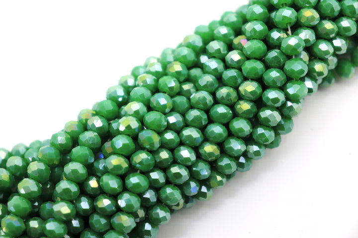 Faceted Crystal Rondelle Green Collection