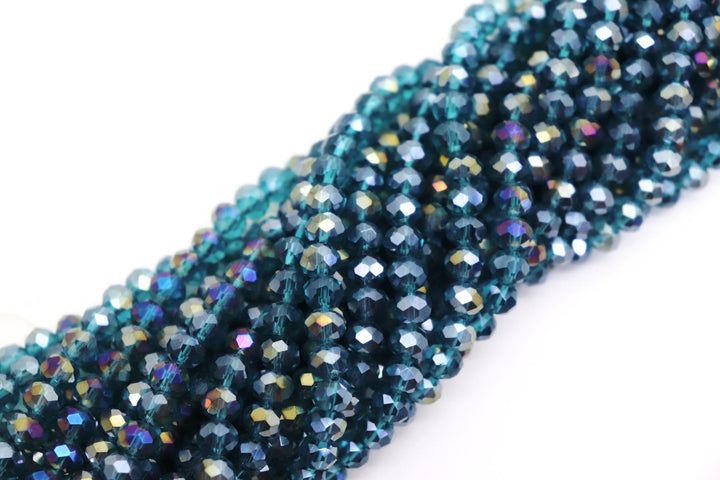 Faceted Crystal Rondelle Teal & Turquoise Collection